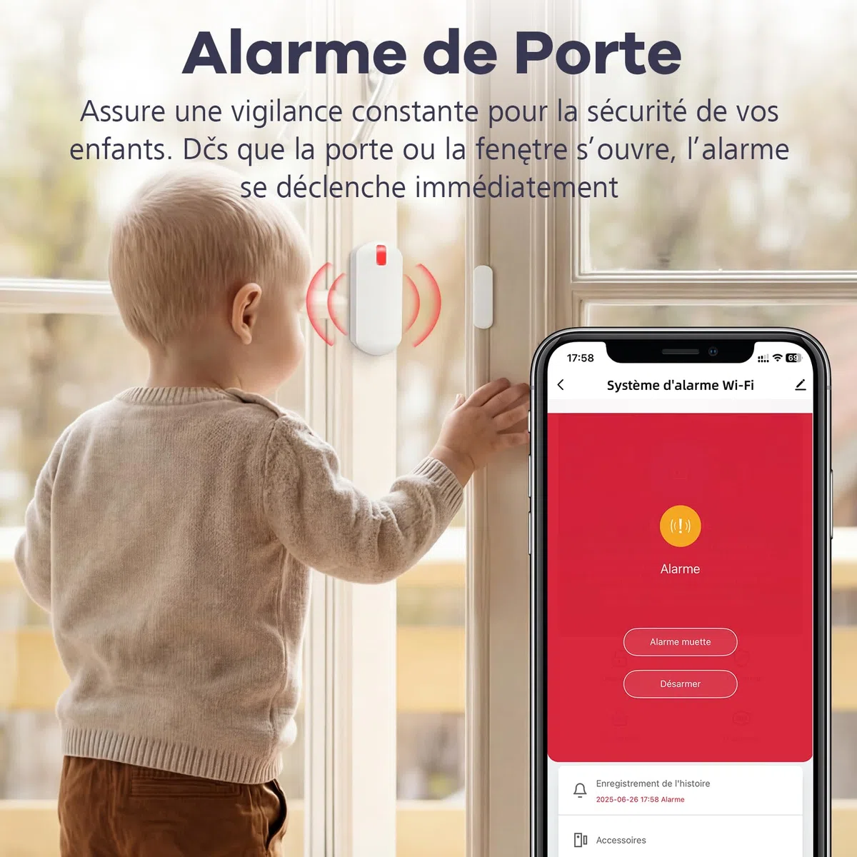 YISEELE Alarme Maison sans Fil: Centrale 120dB - Kit Alarme Maison avec Alarme Porte et fenêtre - détecteur de Chute - Protégez Votre Famille et Vos biens en Votre Absence – Compatible Alexa & Google