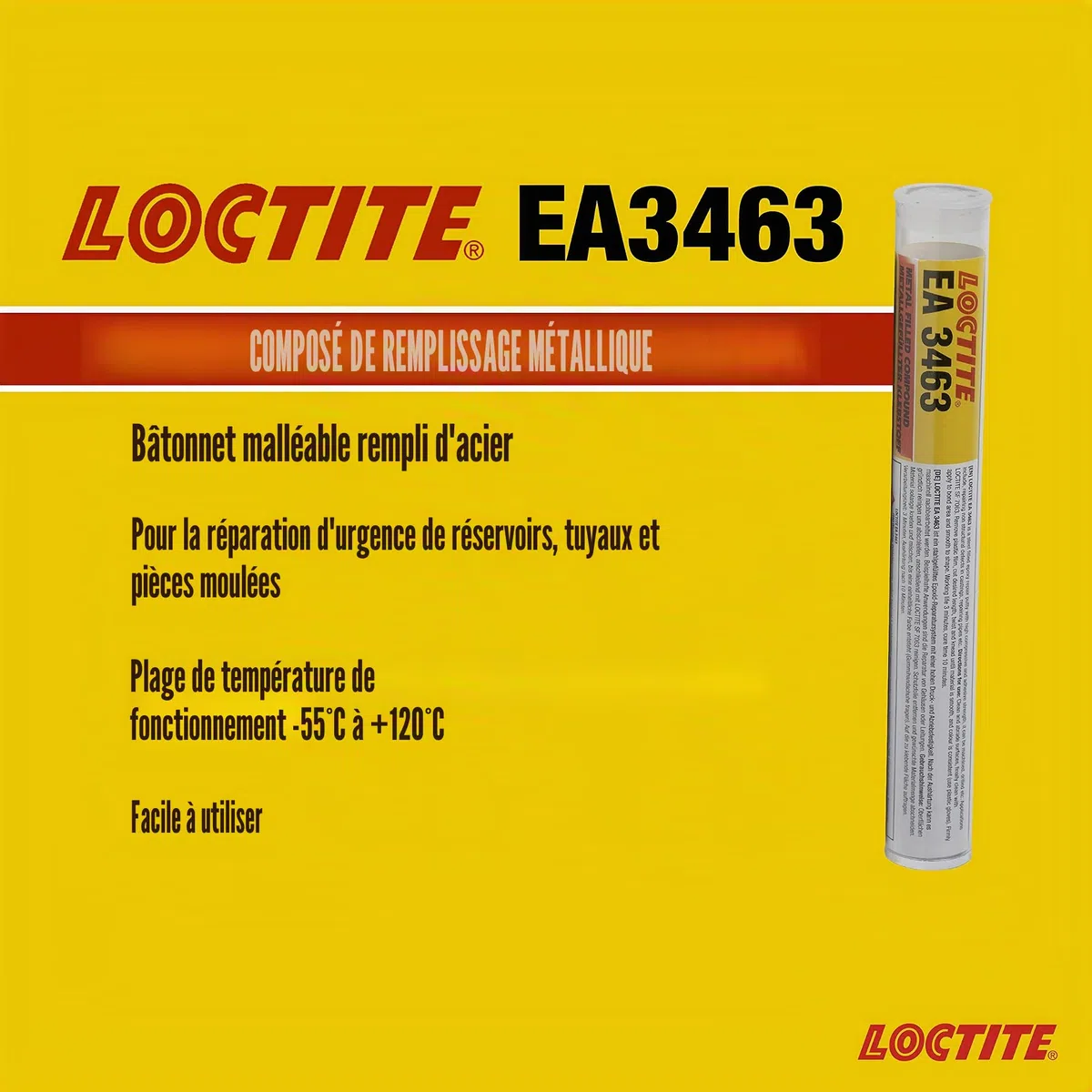 Loctite 3463 Meatl Magic acier 114 g Rempli en acier époxy réparation Putty