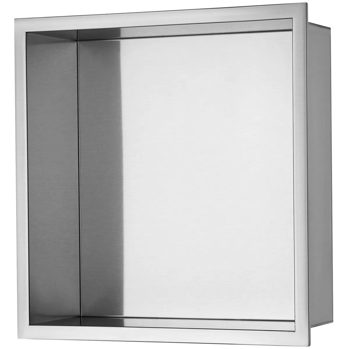 VEVOR Niche Encastrable Salle de Bain 33,02x33,02 cm Niche Douche Murale Double Étagère Acier Inoxydable 304 Scellée Étanche Facile à Nettoyer Moderne pour Stockage Savon Douche Salle de Bains, Argent