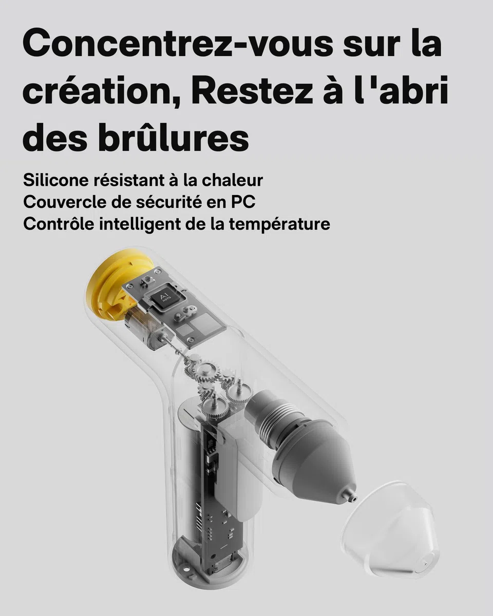 HOTO Pistolet à Colle sans Fil, Pistolets à Chaude Colle Électriques Rechargeable USB-C, 3000mAh, 40X7mm Bâtons de Colle Colorés, Chauffage Rapide de 30s, Distribution Automatique pour DIY/Art/Maison