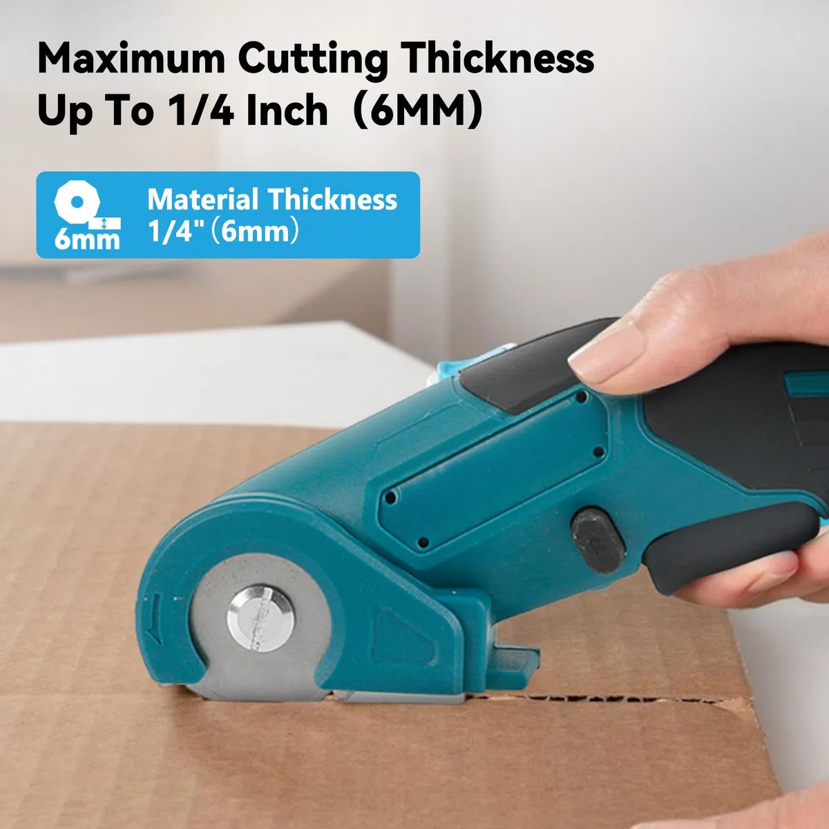 Cutter multifonction sans fil compatible avec batterie Makita 18 V (sans batterie), coupe-carton sans fil, ciseaux électriques à tissu avec 3 lames et sac de rangement, profondeur de coupe de 6 mm