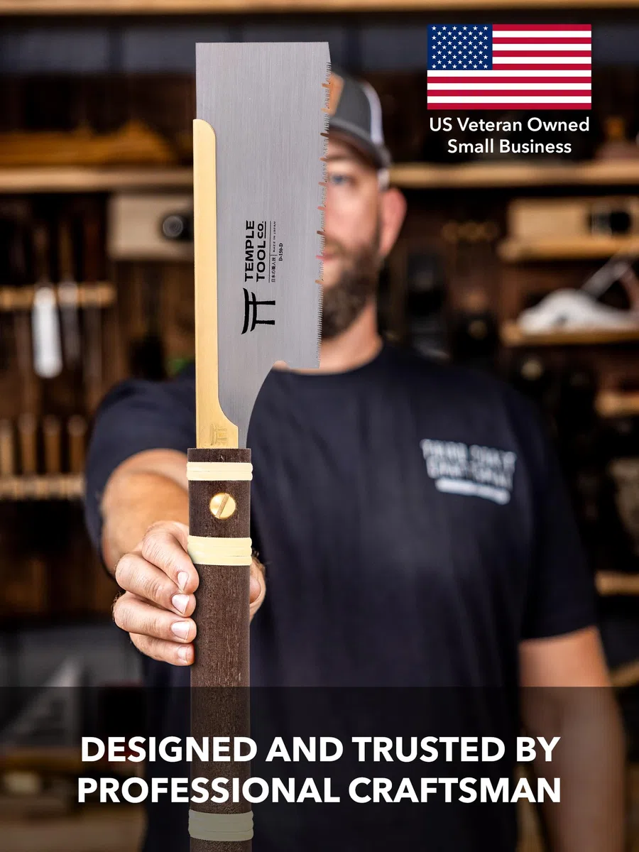 Scie à tirer japonaise Dozuki 6 pour Ripcut et Crosscut – Scie à main pour queue d'aronde, tenons, menuiserie fine – Scie à queue d'aronde – Temple Tool Co.