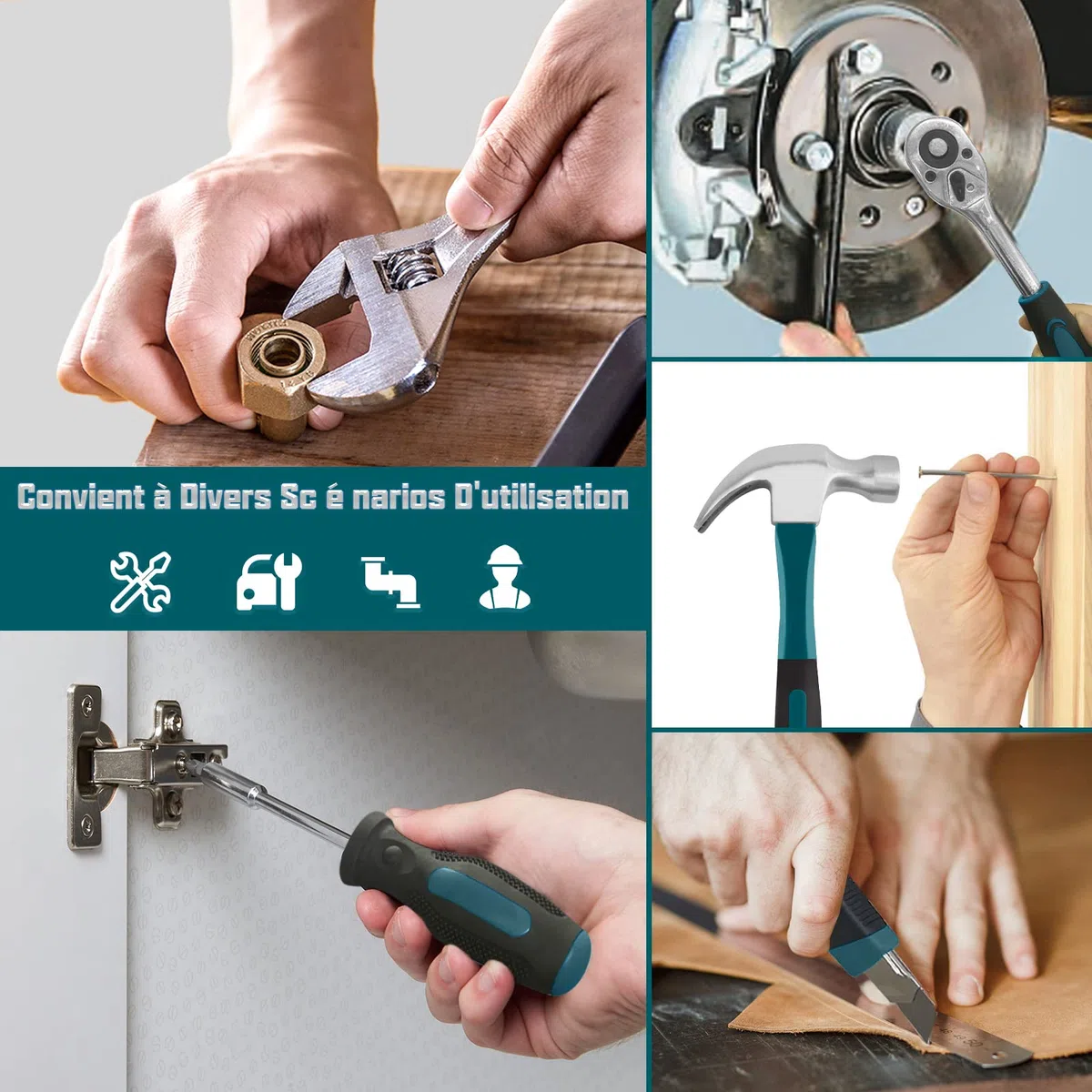 Mallette à Outils 257 Pièces Caisse à Outil Complete - Sundpey Boite a Outils Portable Marteau Pinces Tournevis Clé Douille Ruban Mesurer Kits d'Outils Réparation Combiné
