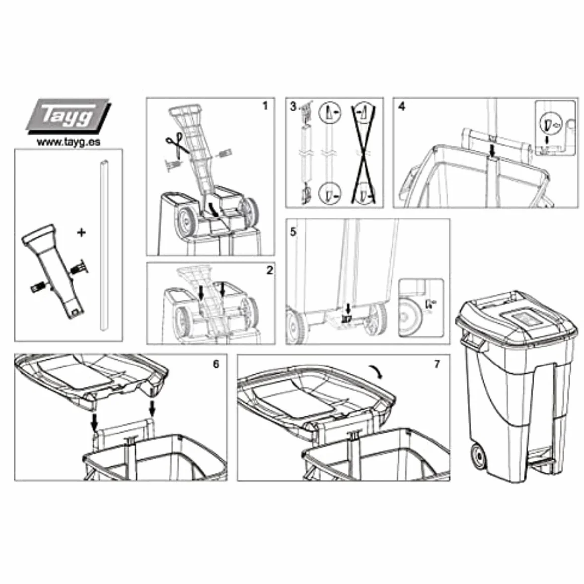 Tayg 423109 Conteneur à déchets EcoTayg 120P, Rouge