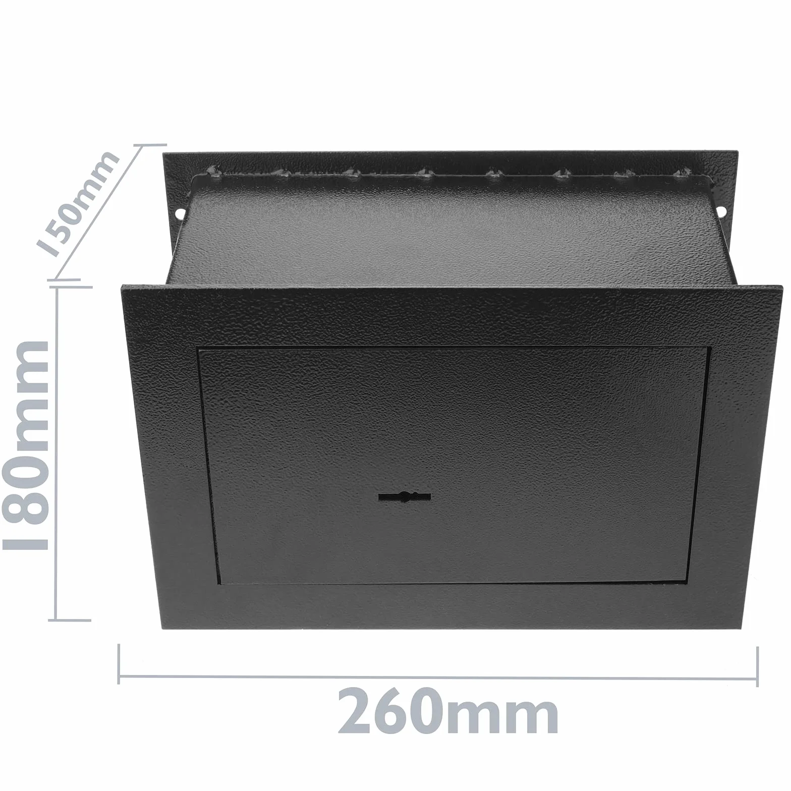 PrimeMatik - Coffre-fort de sécurité encastré en acier avec clés 26 x 15 x 18 cm noir