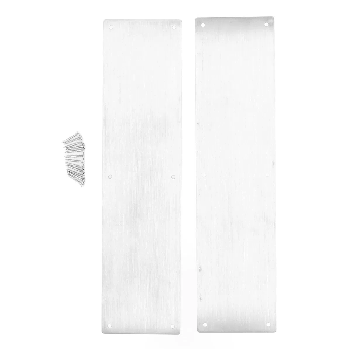 2pcs Porte de Porte Plaque de Coup de Pied Décorative Plaque de Protection de Porte à Rayures 304 Plaque de Coup de Pied de Protection de Porte en Acier Inoxydable pour Les