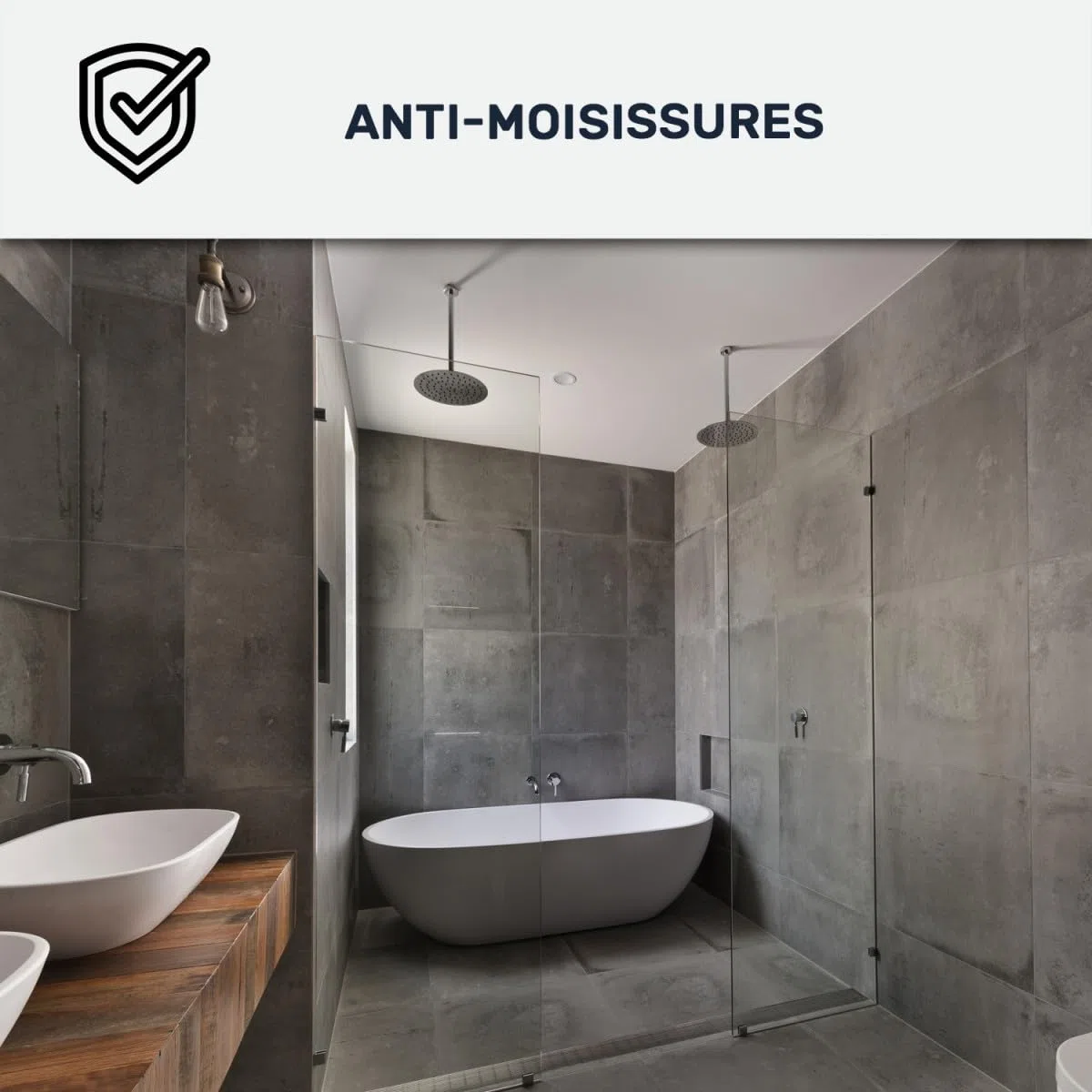 ARCANE INDUSTRIES Peinture salle de bain, mur et plafond | Peinture anti condensation et humidité | 29 couleurs disponibles - 2.5 L Blanc