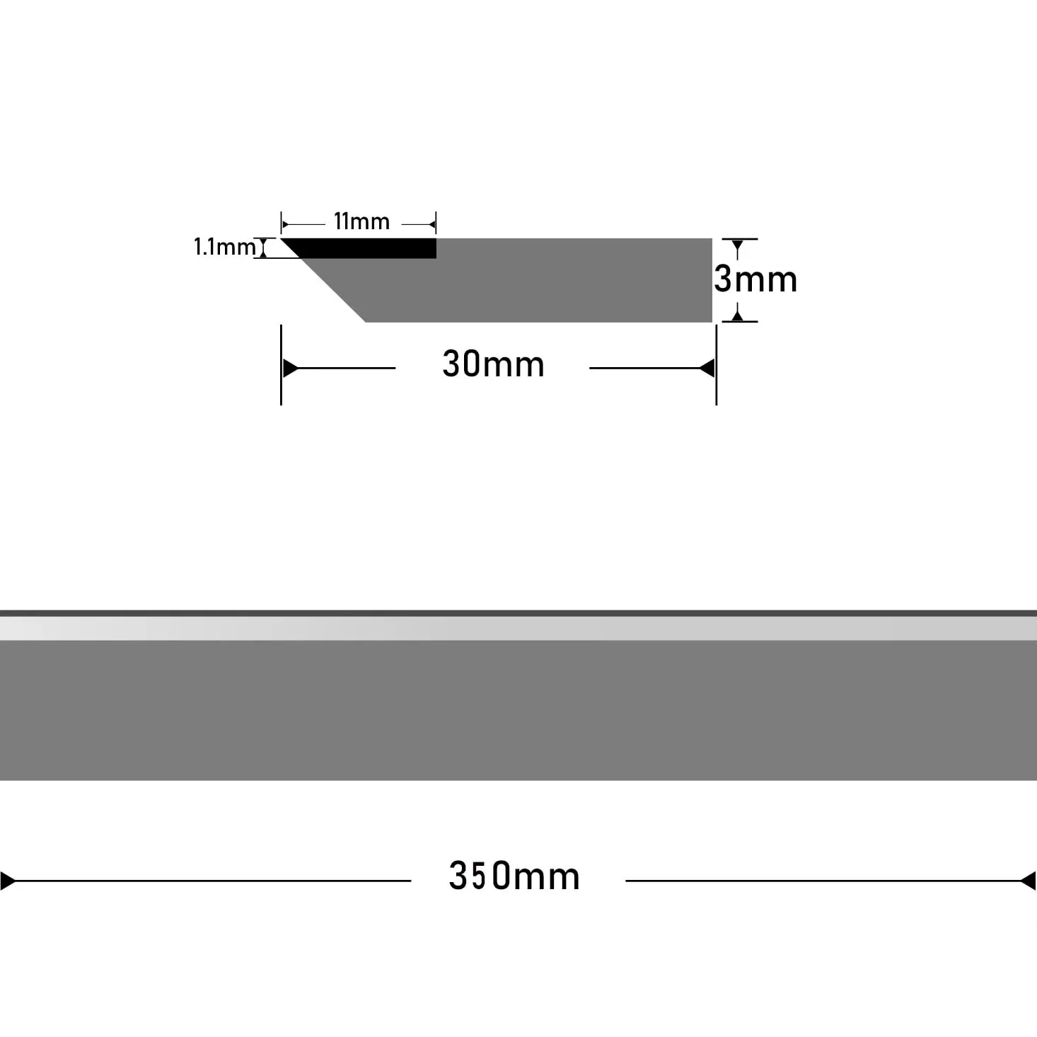 3PCS HSS 350 mm × 30 mm × lames de planer 3 mm Rasoir en bois de main de la main for la tête de joigneur épaisseurs