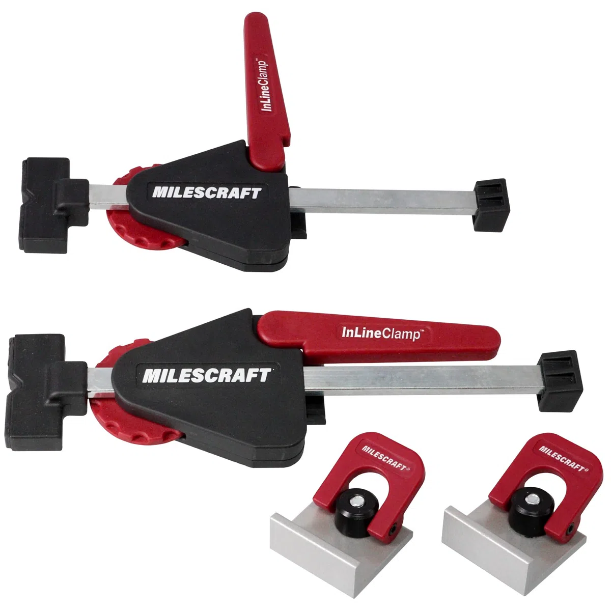 Milescraft 4030 Lot de 2 colliers de serrage en T réglables pour le travail du bois Appliquer une pression horizontale pour tous vos projets de serrage Comprend 2 pinces CamStop