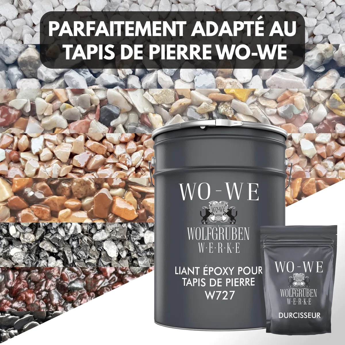 WO-WE Adhérent époxy pour tapis en pierre résistant aux UV W727 1,5kg