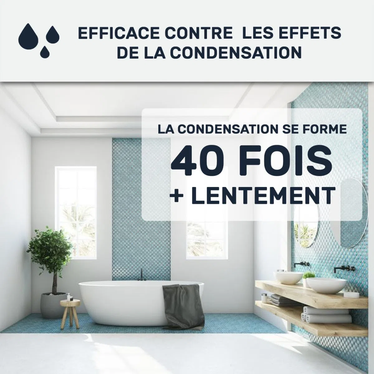 ARCANE INDUSTRIES Peinture salle de bain, mur et plafond | Peinture anti condensation et humidité | 29 couleurs disponibles - 2.5 L Blanc
