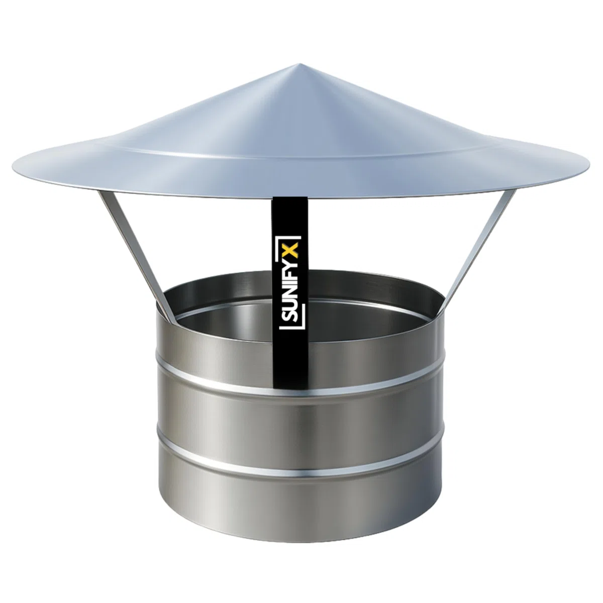 Chapeau De Cheminée Ø180 mm – Hotte Pare-Pluie Pour Conduit De Fumée – Acier Inoxydable – SUNIFY