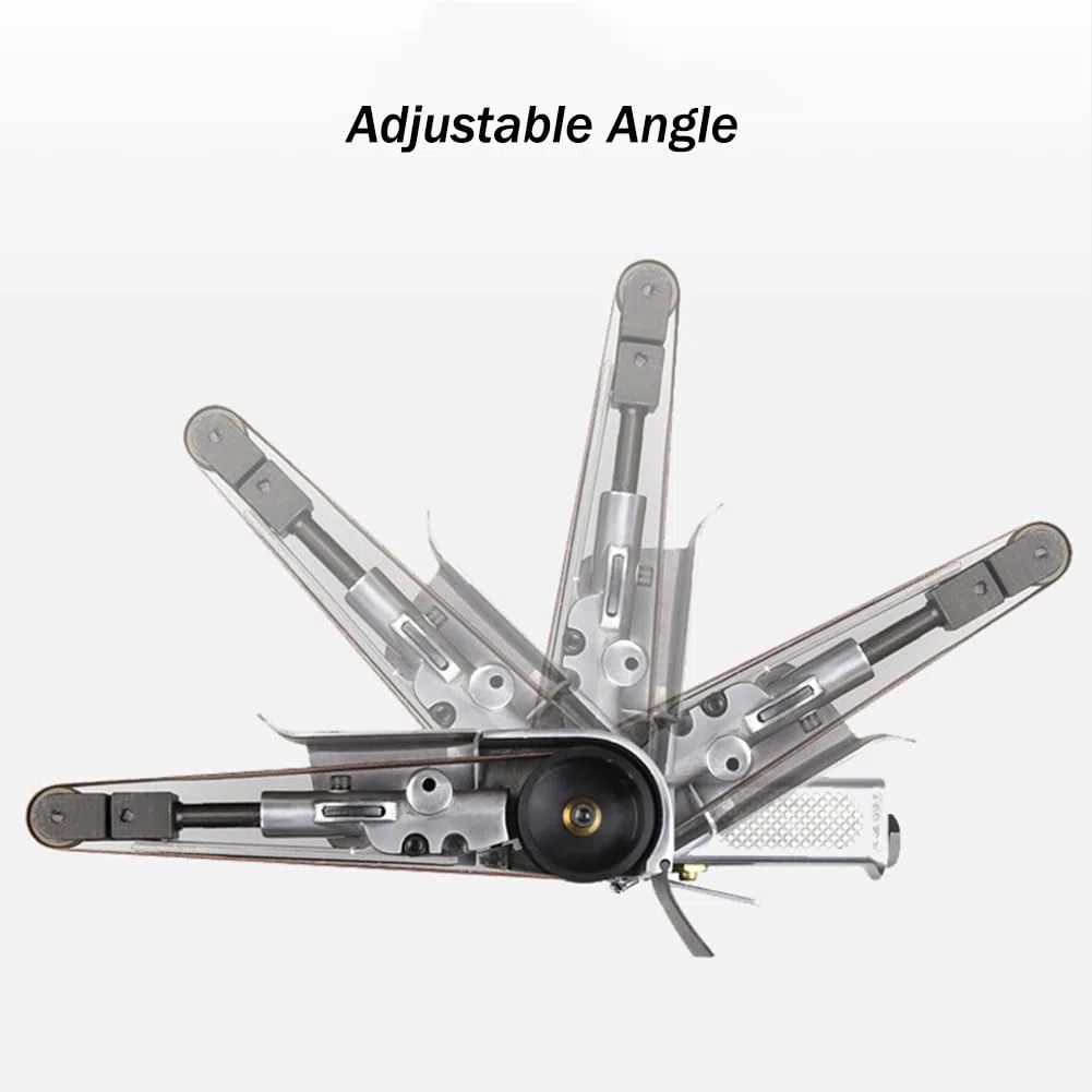 Mini ponceuse à bande pneumatique pour meuleuse d'angle manuelle pour ponçage du bois et du métal (520 x 20 mm)