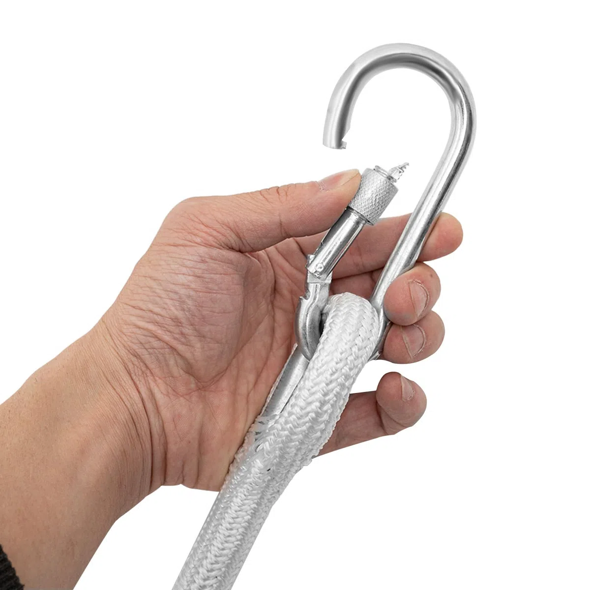 Échelle en corde de sécurité, 10 m, avec 2 mousquetons, réutilisable, légère et compacte, pour fenêtres, balcons, capacité de charge de 200 kg