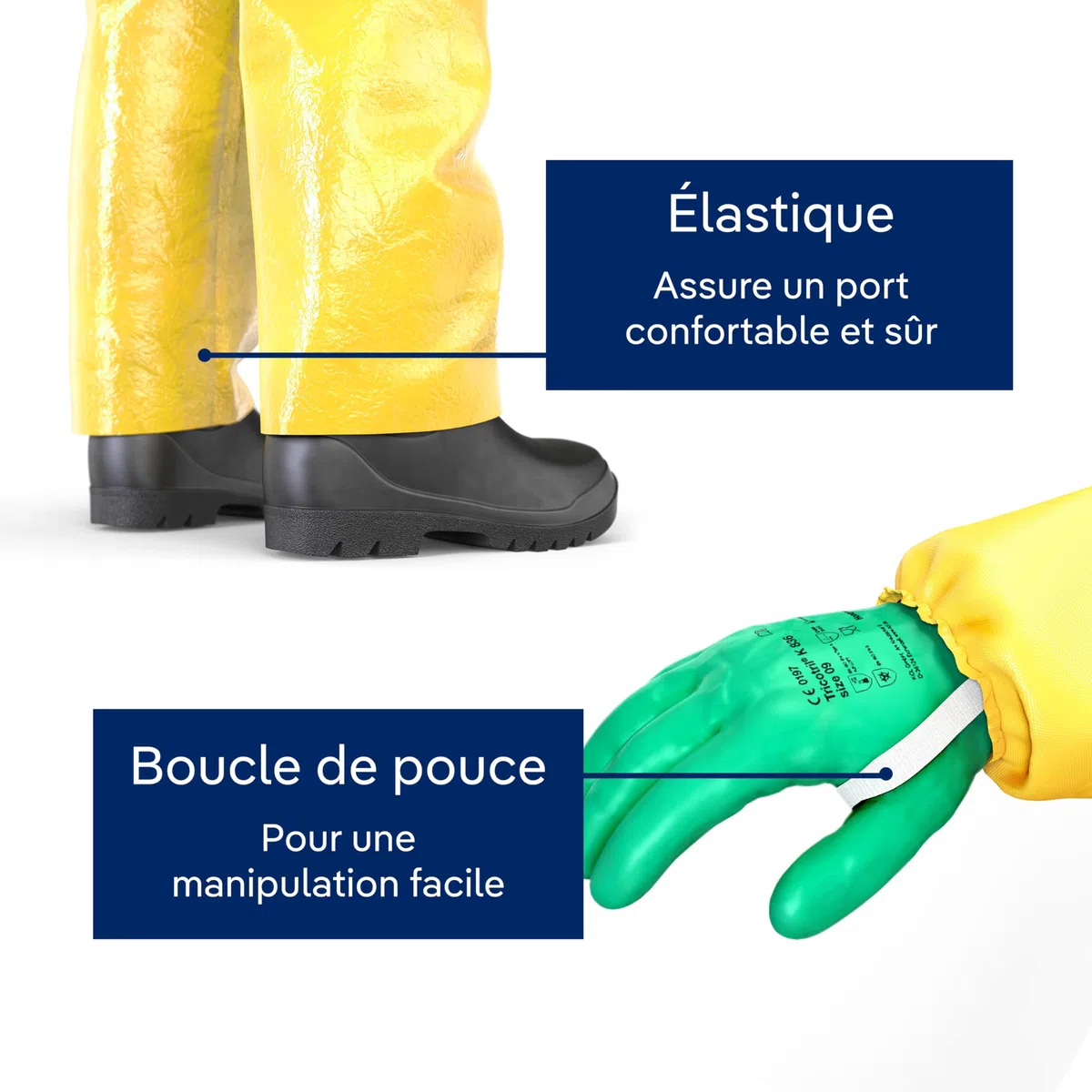 Dräger SPC 4400 Combinaison de sécurité jetable Contre des poussières et des liquides en CPM avec Haute résistance Chimique | Tenue de Protection Jaune pour Peinture et Produits Chimiques | Taille XL