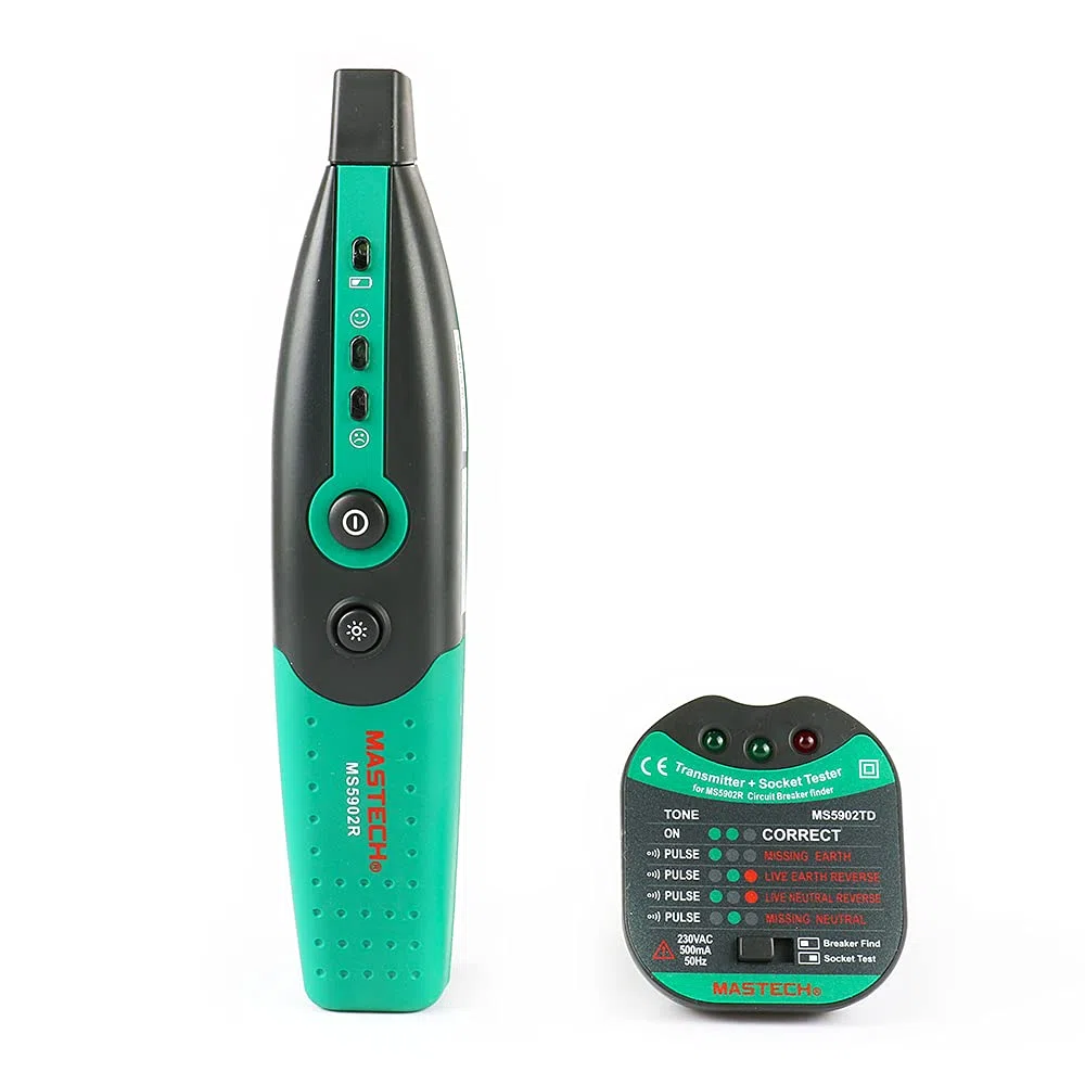 Mastech Détecteur de disjoncteur, MS5902 3 voyants lumineux Disjoncteur automatique Détecteur de fusible Détecteur de prise de courant Testeur de prise de courant(Prise UE 220V)