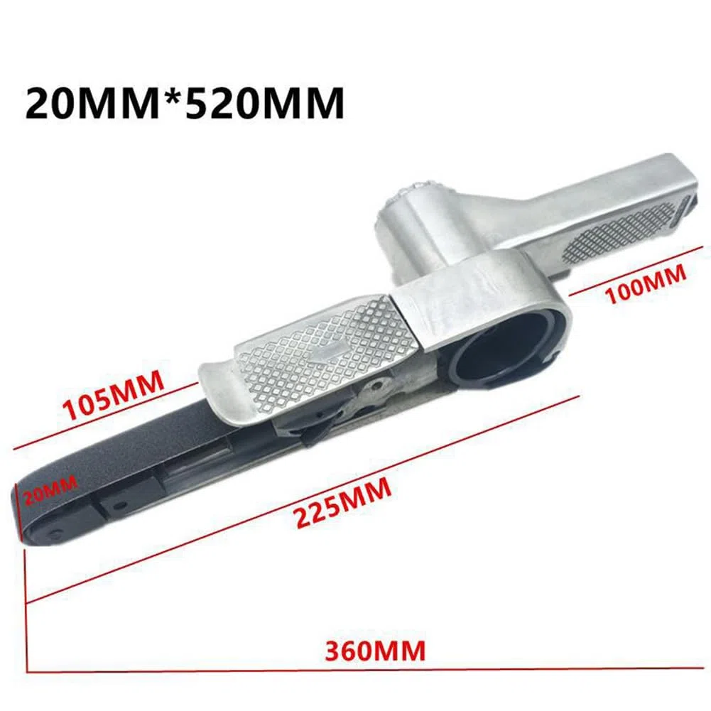 Mini ponceuse à bande pneumatique pour meuleuse d'angle manuelle pour ponçage du bois et du métal (520 x 20 mm)