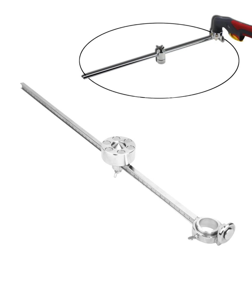 Boussole de DéCoupe Plasma, Torche de DéCoupe Plasma en Acier Inoxydable, Boussole de Roue de Guidage Circulaire, Accessoires D'outils de Coupe avec Règle D'échelle, Rouleau de
