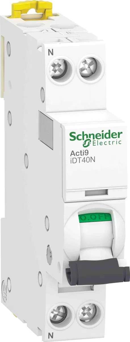 Schneider Electric - Acti9 iDT40N - disjoncteur modulaire - 1P+N C 40A 6000A/10kA - A9P24640