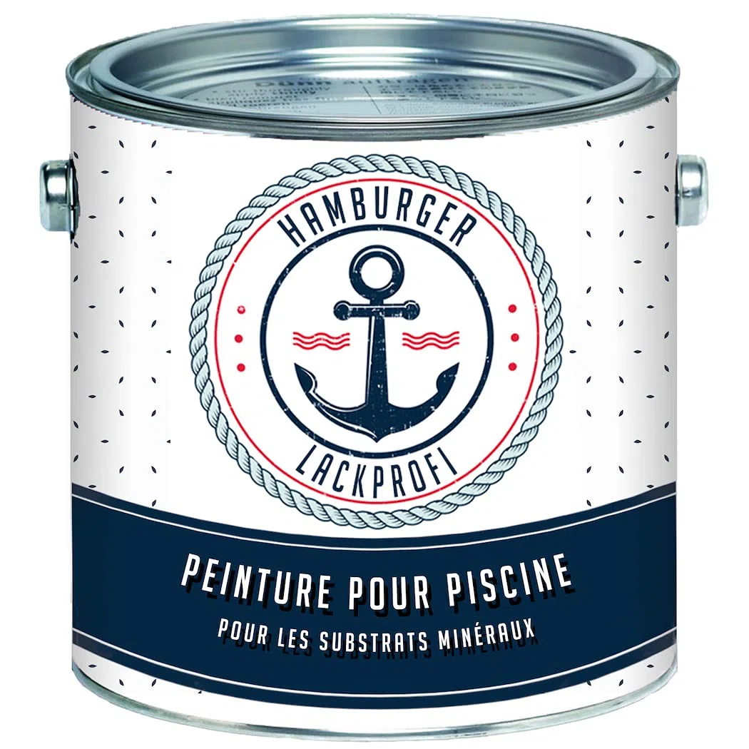 Peinture piscine satiné Gris signalisation A RAL 7042 Gris pour béton Peinture piscine Revêtement sous-marine (1 L) Hamburger Lack-Profi
