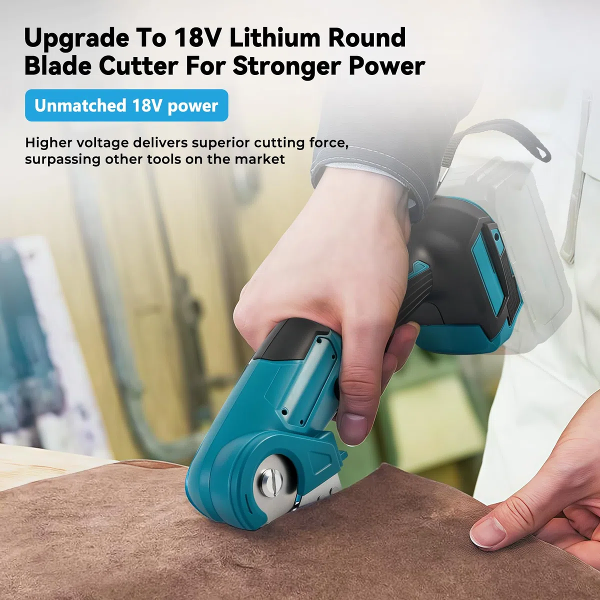 Cutter multifonction sans fil compatible avec batterie Makita 18 V (sans batterie), coupe-carton sans fil, ciseaux électriques à tissu avec 3 lames et sac de rangement, profondeur de coupe de 6 mm