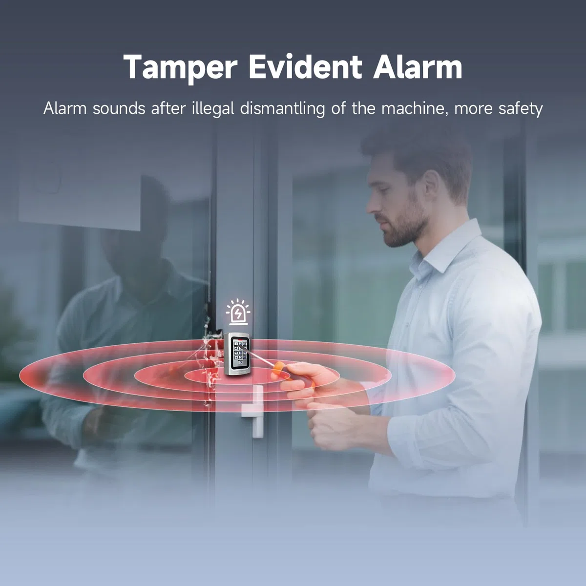 Retekess T-AC04 Digicode Clavier à Code Métal IP68 Contrôle d'Accès PIN 125KHz RFID Étanche Rétro-Éclairé Wiegand 26 Anti-Effraction pour Boutique Appartement Entreprise