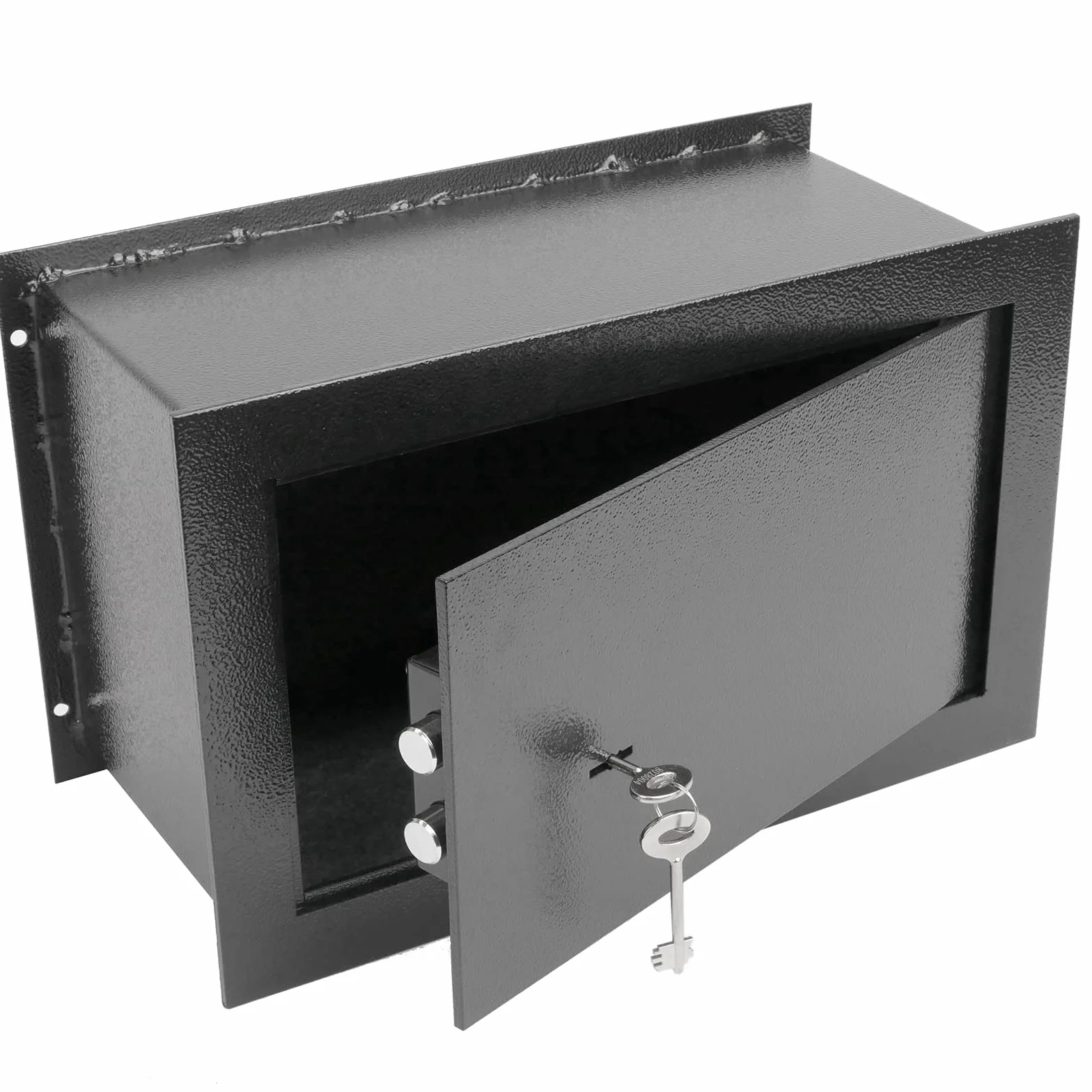 PrimeMatik - Coffre-fort de sécurité encastré en acier avec clés 26 x 15 x 18 cm noir