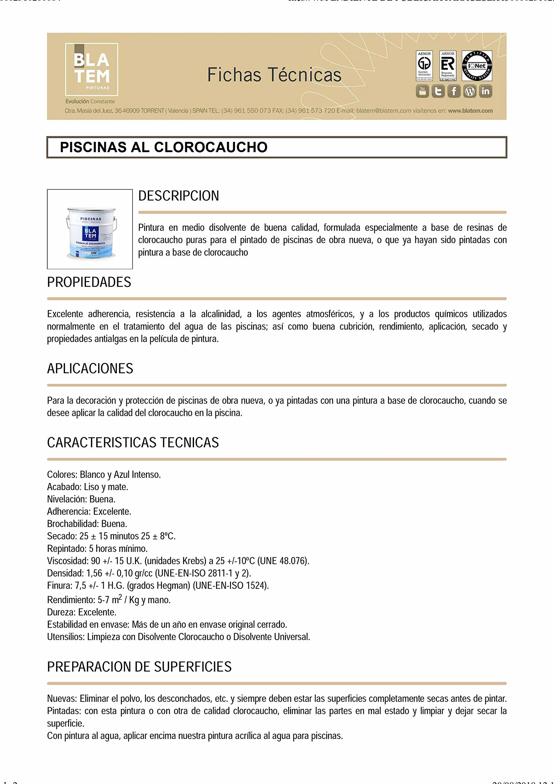 Peinture chlorocaoutchouc pour piscines blanche 4 l