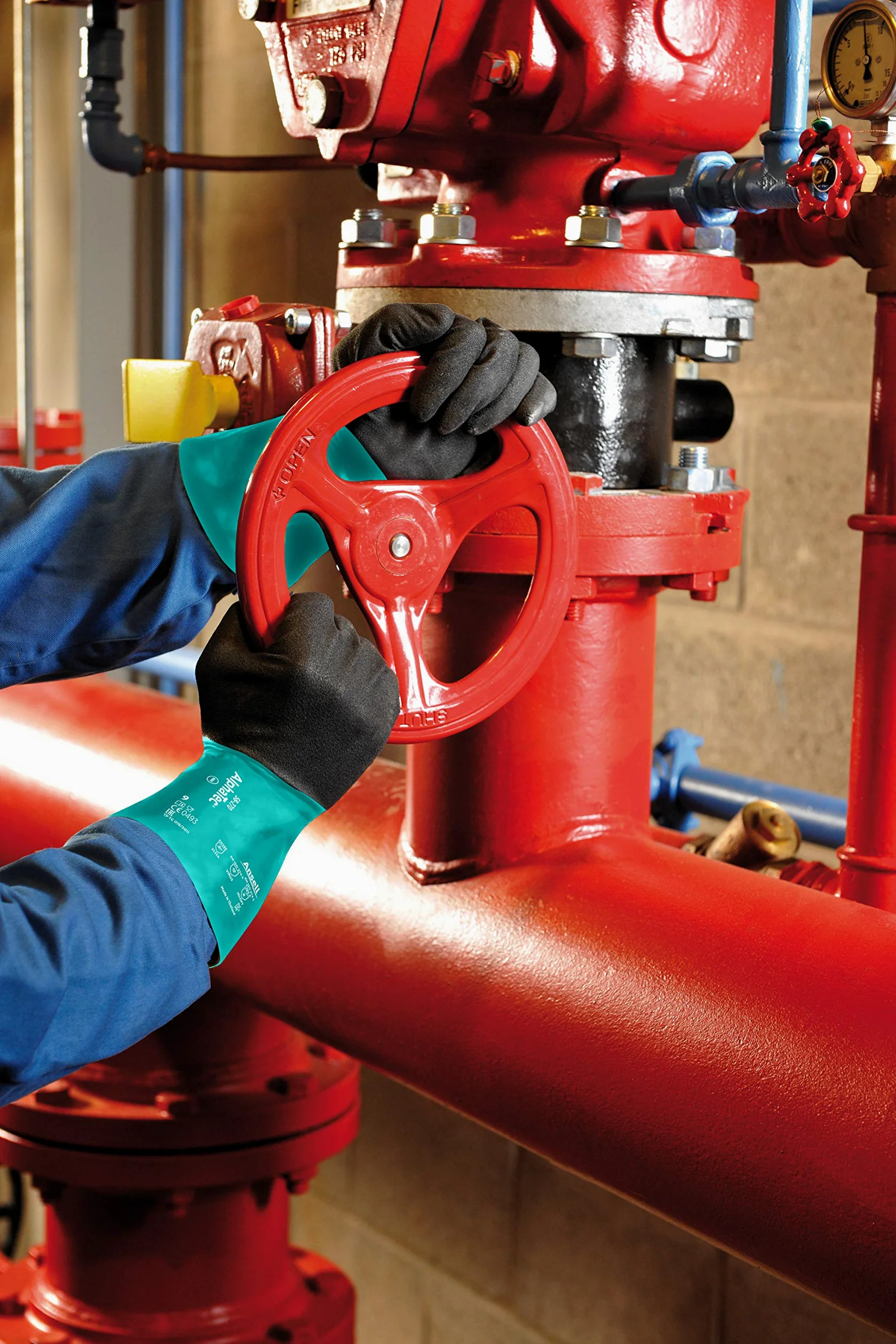 Ansell AlphaTec 58-270 Gants Protection Chimique, Comfort et Souplesse Elevés, Gant Nitrile Impérméable Étanche, EPI Industriel, Réutilisable, Vert (12 Paires)