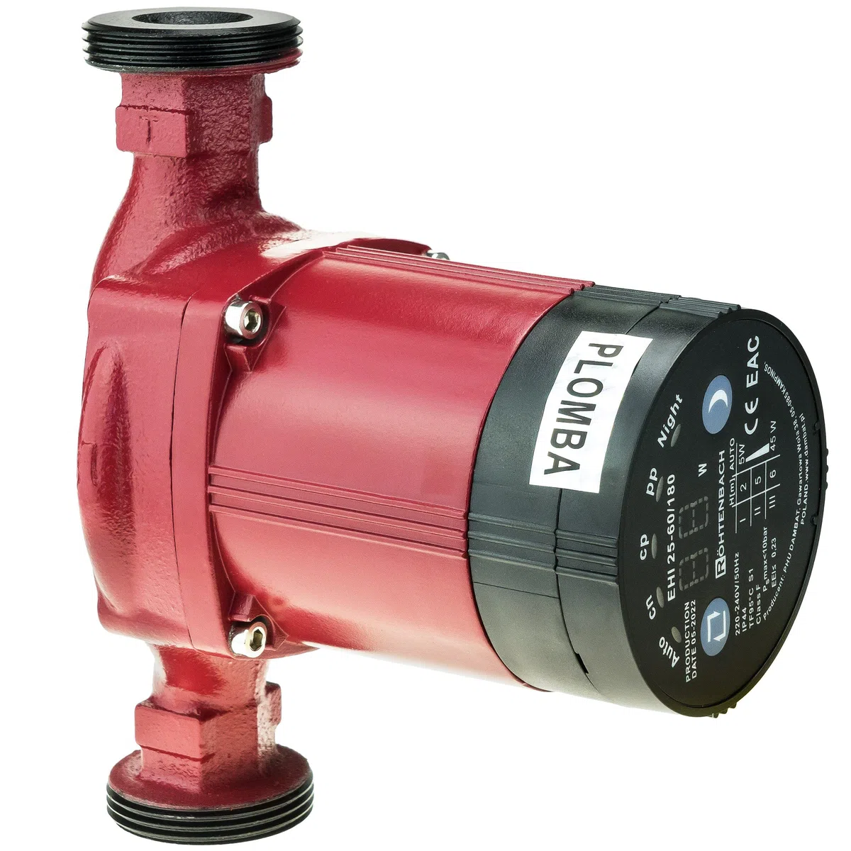 Röhtenbach Pompe de circulation 25-60/180 Pompe de chauffage haute efficacité 6 m