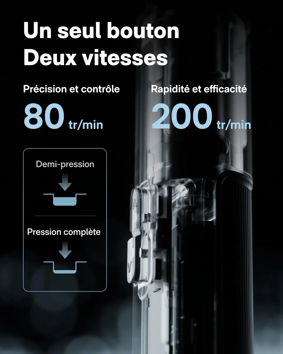 HOTO PixelDrive Tournevis électrique, 6 réglages de couple (0,5-6 N·m), 30 embouts 1/4'', LED, pour électronique et bricolage, cadeau homme