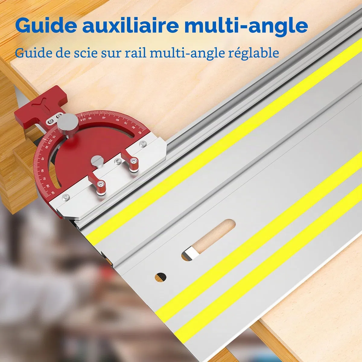 Jauge à onglet réglable multi-angles pour scie à table - Guide carré à angle droit - Pince auxiliaire pour Makita pour rail de guidage Festool