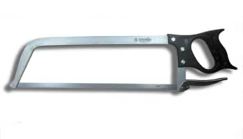 Ausonia - Scie de boucher avec structure en aluminium et lame en acier inoxydable 45 cm pour boucher pour la coupe de viande, d'os et surgelés