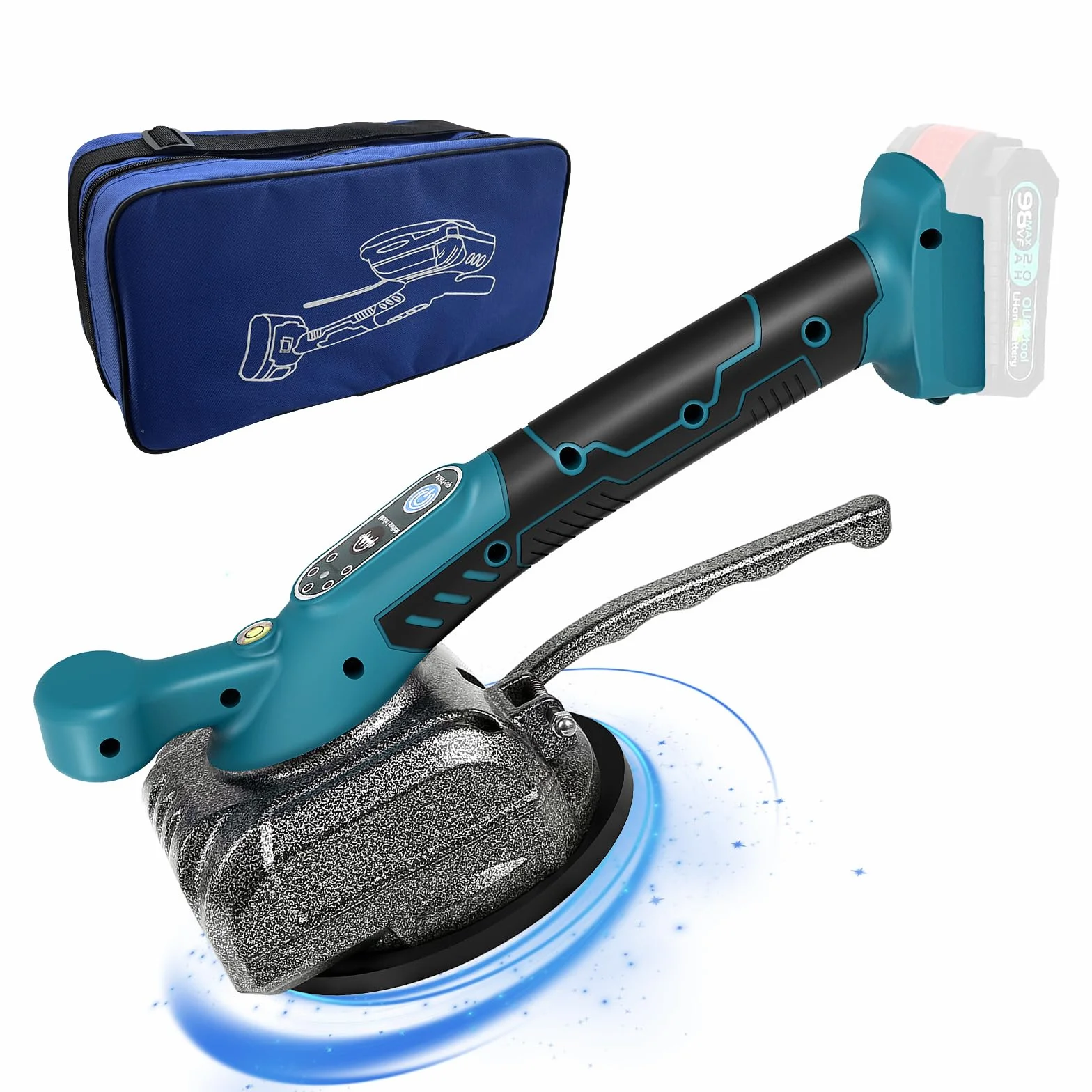 Machine Carrelage Vibrante pour Makita 18V Batterie, Vibreur de Carrelage Ventouse 100 x 100mm 5 Vitesses Réglables Capacité de 60kg de Carrelages & Carreaux Muraux (Sans Batterie)