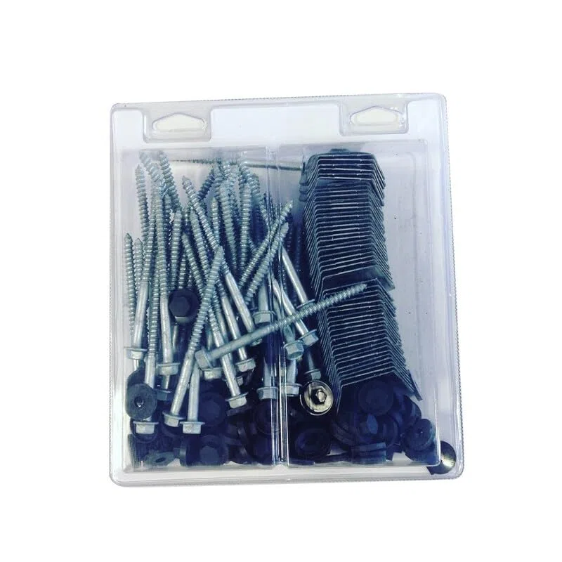 Kit de 50 fixations pour bac acier 1045 (vis L 100 x diam 6 mm) Rouge 8012
