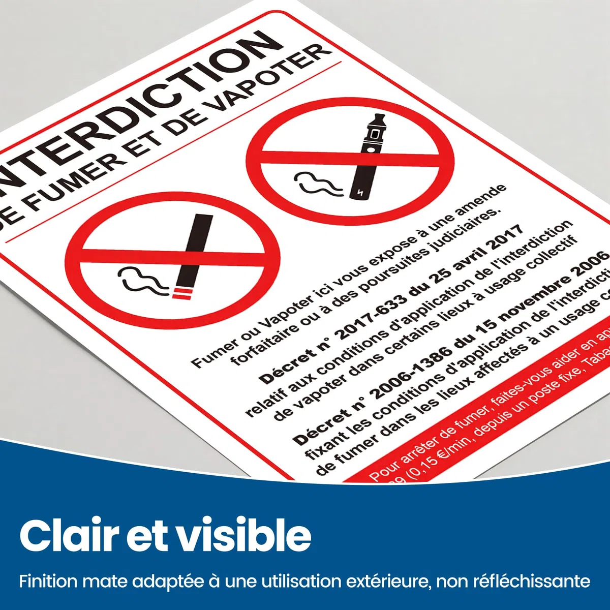 affichage obligatoire entreprise 2026 – Kit 9 Panneaux en PVC Rigide – Surface Brillante Effaçable – Impression UV Haute Définition – Adhésif Intégré et Trous de Fixation Inclus