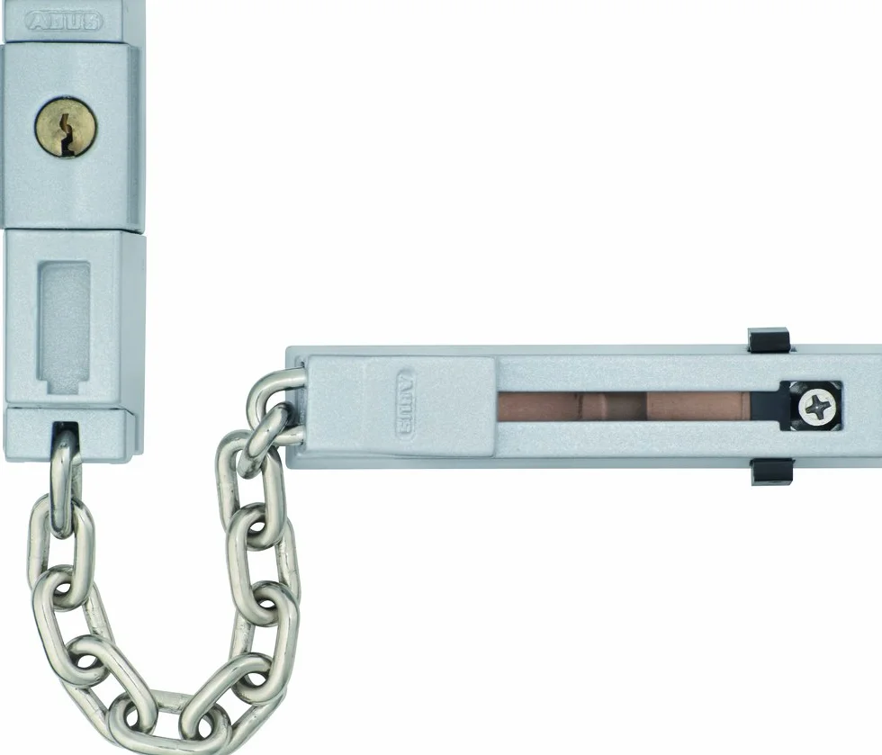ABUS Chaîne de porte SK78 pour porte d'entrée et porte d'appartement - Chaîne de sécurité verrouillable avec sécurité enfants - convient aux portes se fermant à gauche et à droite