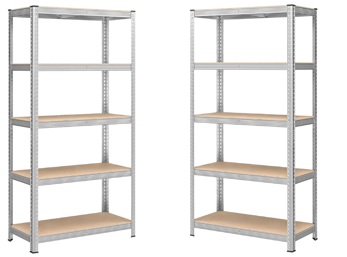 Lot 2 Étagères Verticales de Rangement 5 Niveaux,Structure Robuste,Planches Réglables,pour Cuisine,Salon,Bureau,Garage (2)