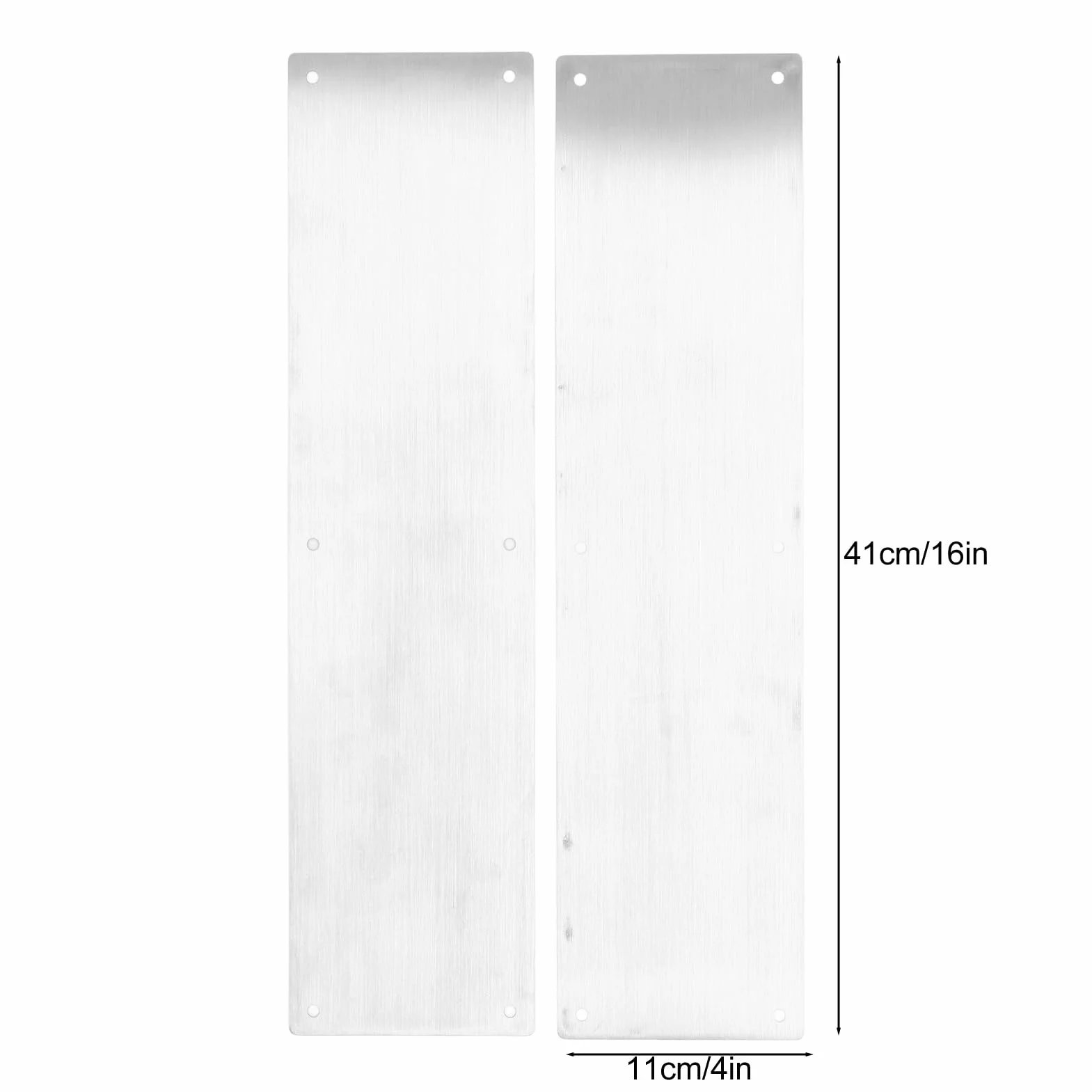 2pcs Porte de Porte Plaque de Coup de Pied Décorative Plaque de Protection de Porte à Rayures 304 Plaque de Coup de Pied de Protection de Porte en Acier Inoxydable pour Les