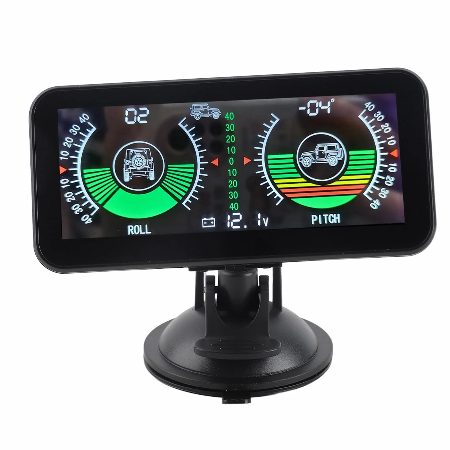 Focket Inclinomètre Universel pour Voiture, inclinomètre avec Alarme, Outil d'équilibrage des pentes, inclinomètre Lumineux pour véhicules Tout-Terrain et autodidactes, Fournitures de voy