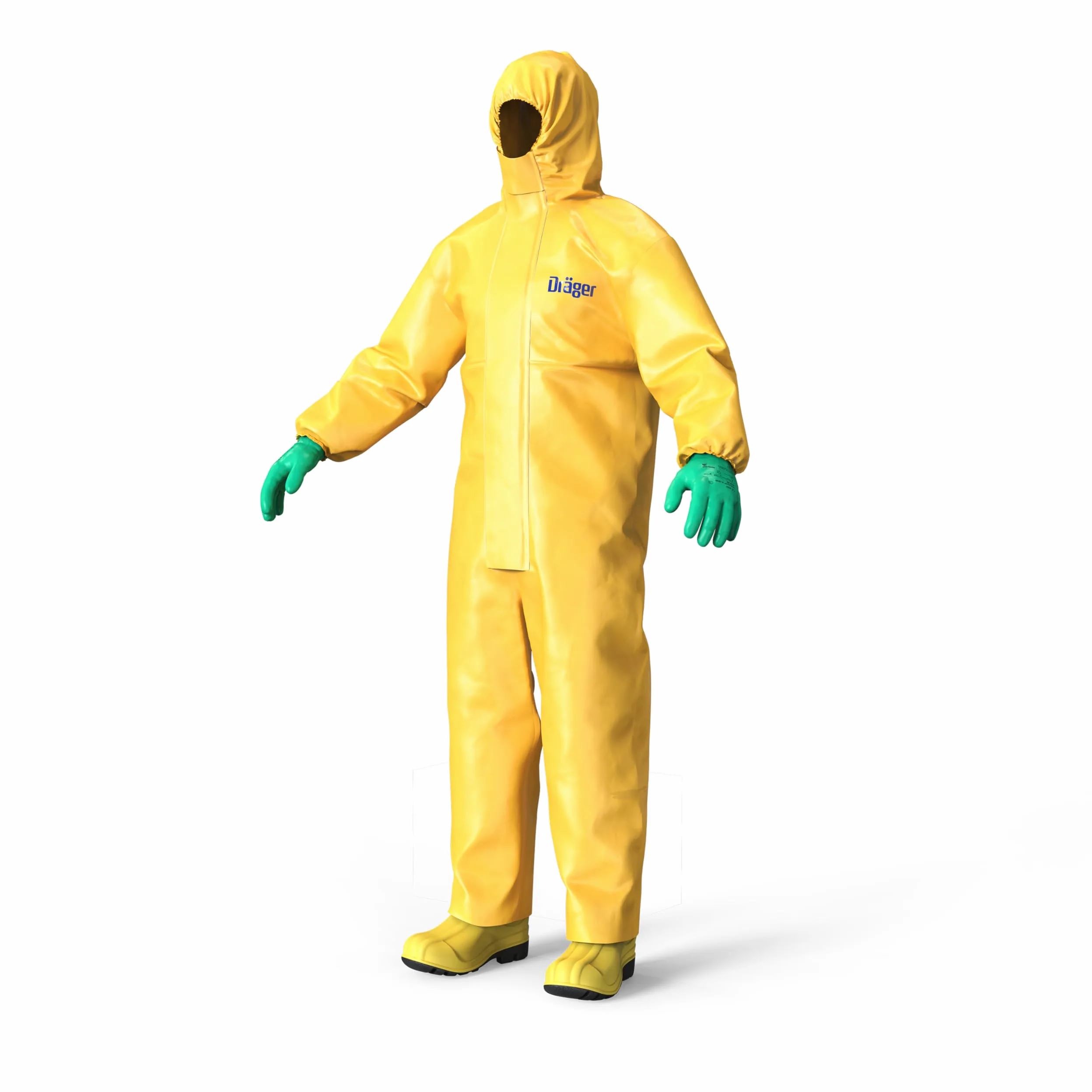 Dräger SPC 4400 Combinaison de sécurité jetable Contre des poussières et des liquides en CPM avec Haute résistance Chimique | Tenue de Protection Jaune pour Peinture et Produits Chimiques | Taille XL