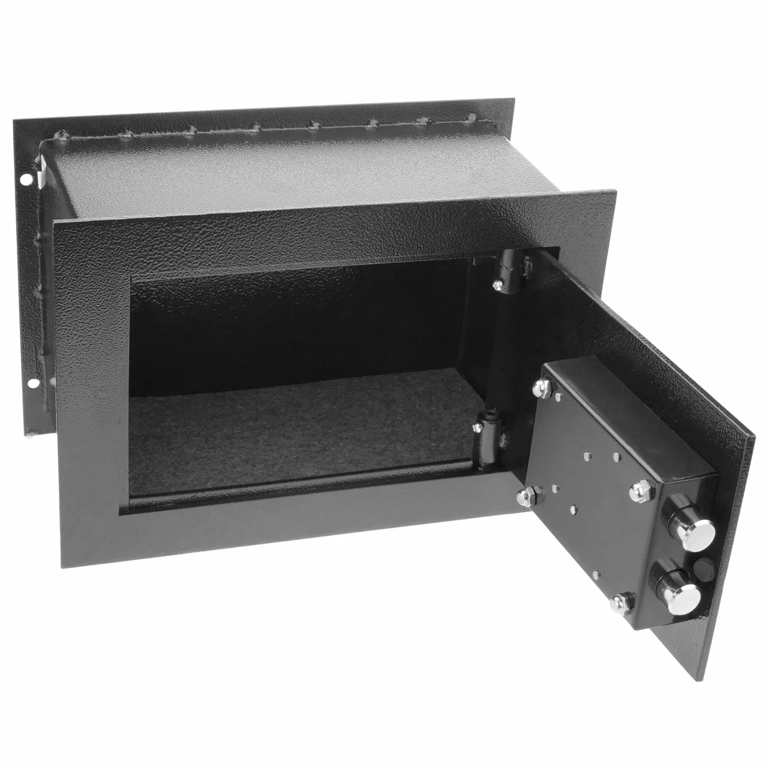 PrimeMatik - Coffre-fort de sécurité encastré en acier avec clés 26 x 15 x 18 cm noir