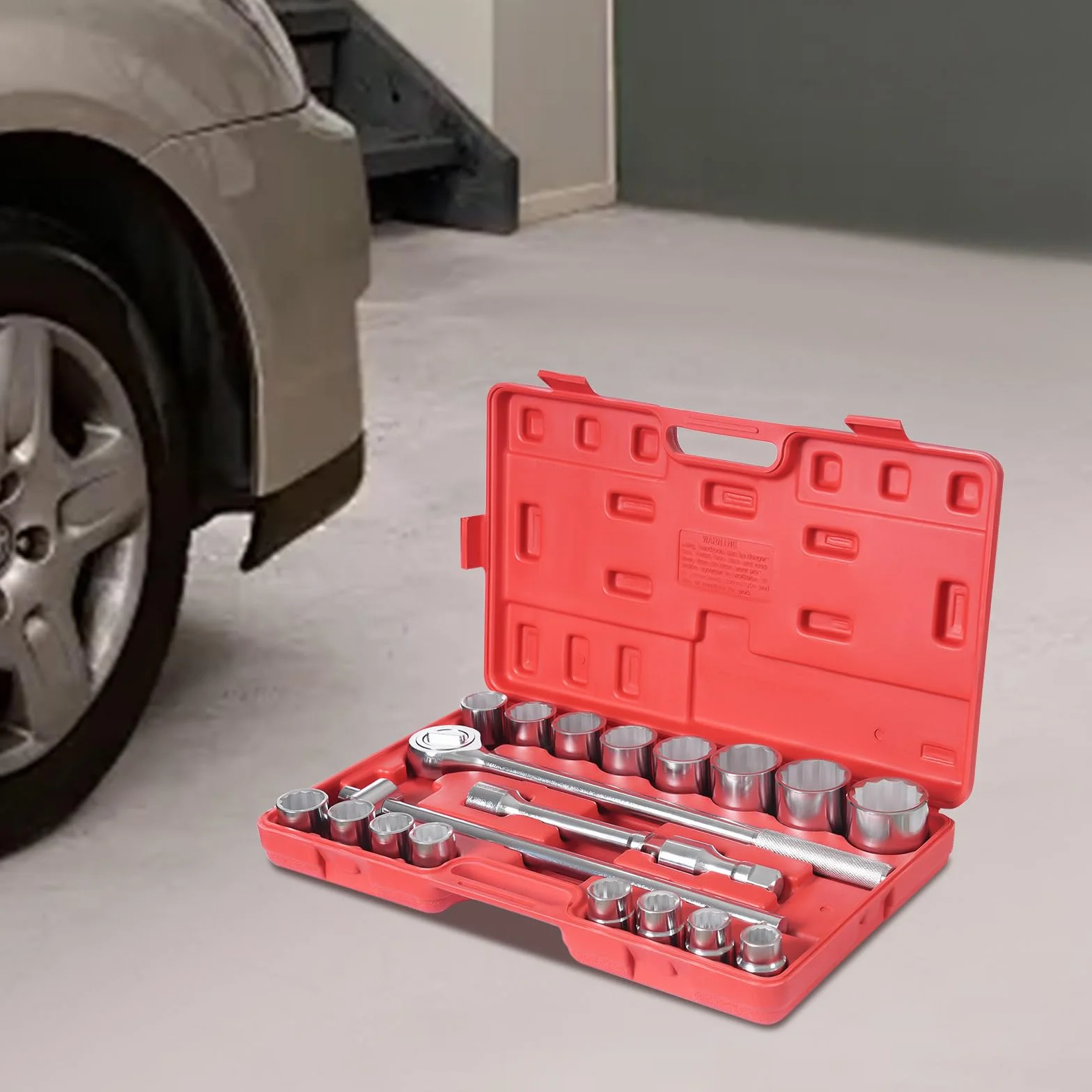 Jeu de douilles 3/4" - Jeu d'outils à cliquet - 16 clés à douille - Coffret à cliquet - Pour les ateliers de bricolage, les usines automobiles, les usines de moteurs