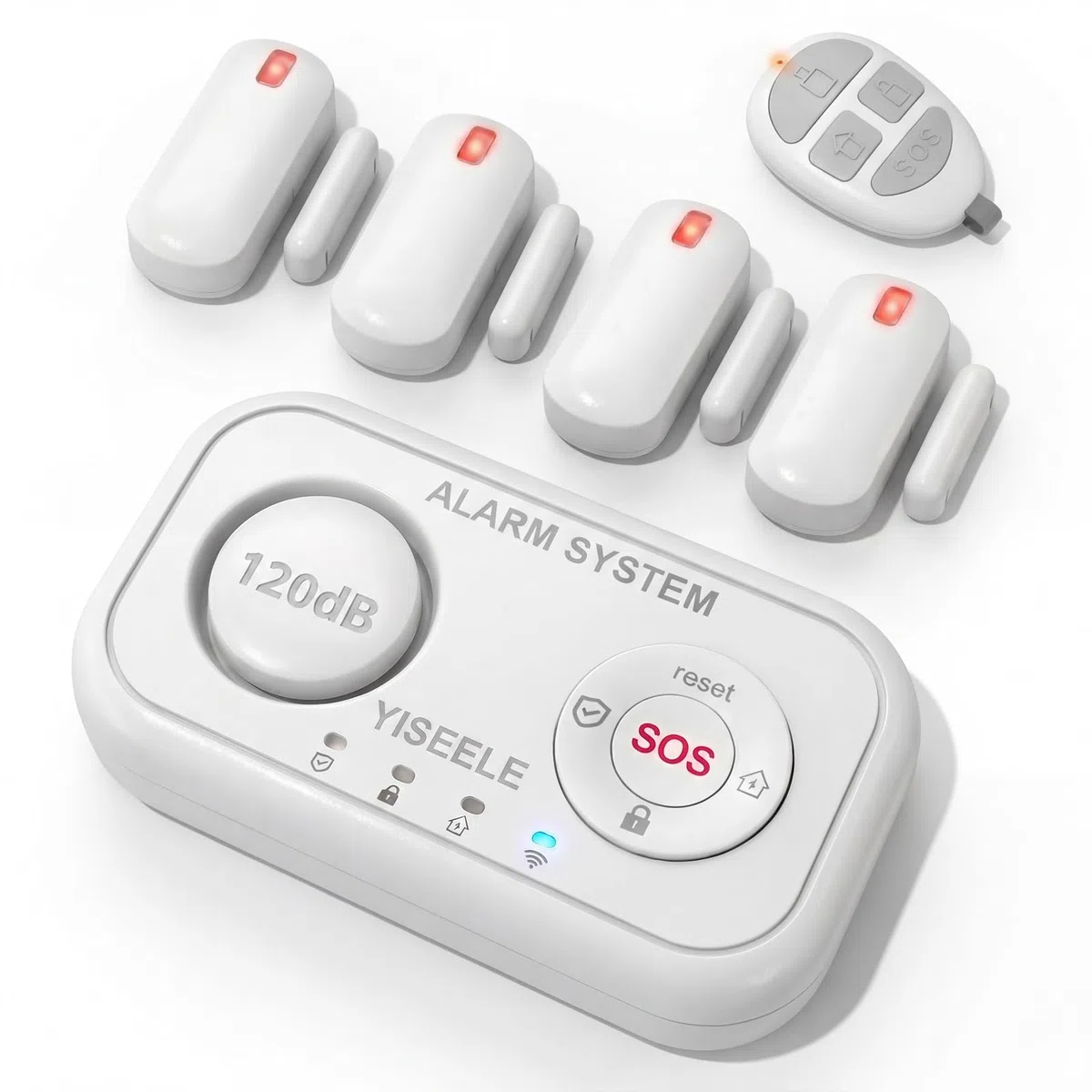 YISEELE Alarme Maison sans Fil: Centrale 120dB - Kit Alarme Maison avec Alarme Porte et fenêtre - détecteur de Chute - Protégez Votre Famille et Vos biens en Votre Absence – Compatible Alexa & Google