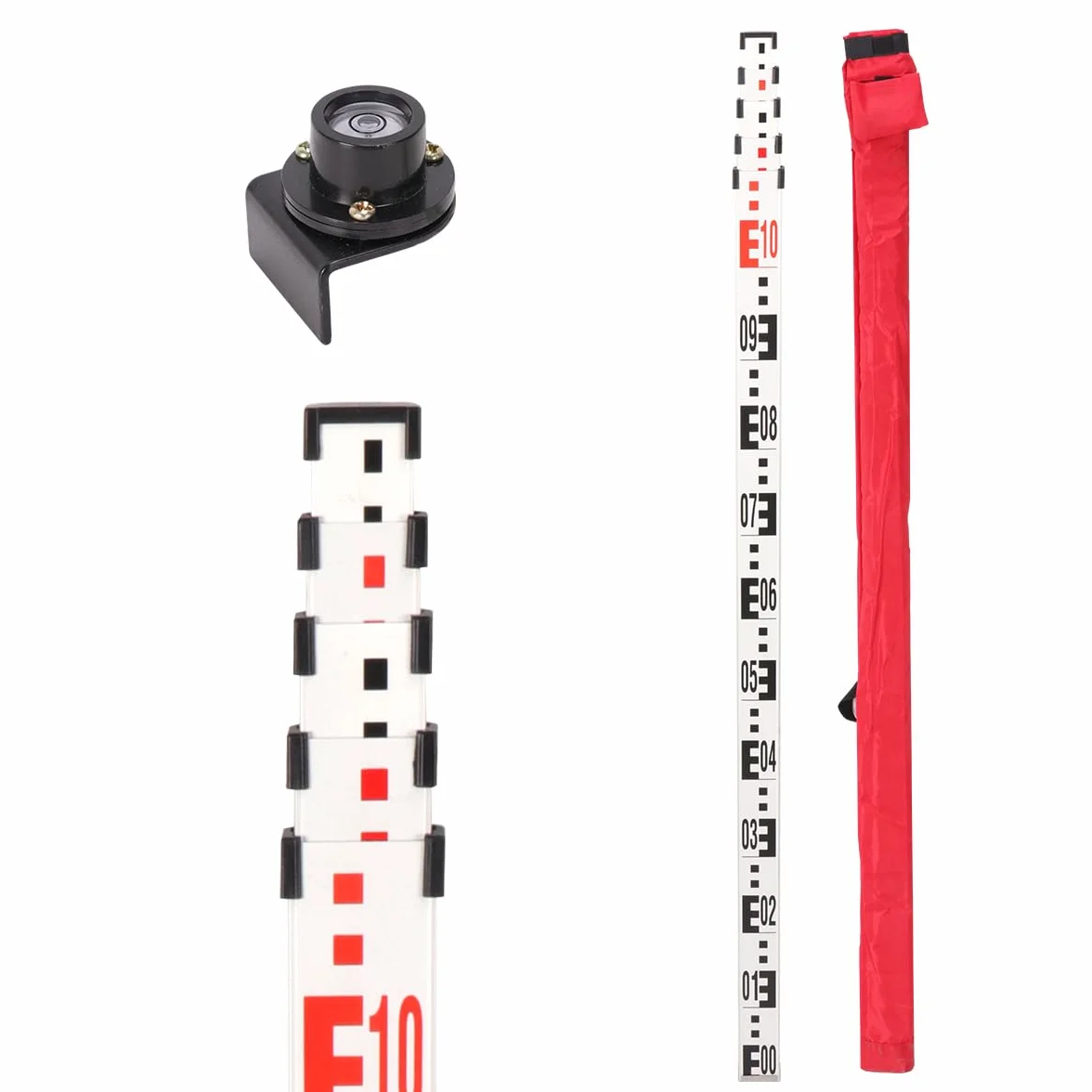 Ruban à eau professionnel en aluminium de 5 m - Échelle métrique simple face avec mesure de la hauteur, robuste pour géomètres, ouvriers du bâtiment