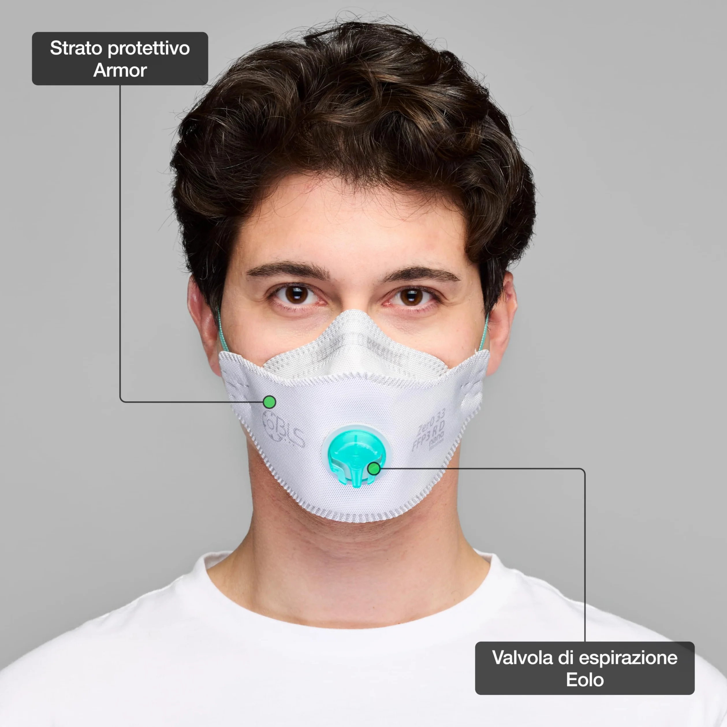 BLS Zer0 33 FFP3 R D | Trousse de 10 masques FFP3 plats à trois volets avec valve d'expiration | Certifié CE | Fabriqué en Europe