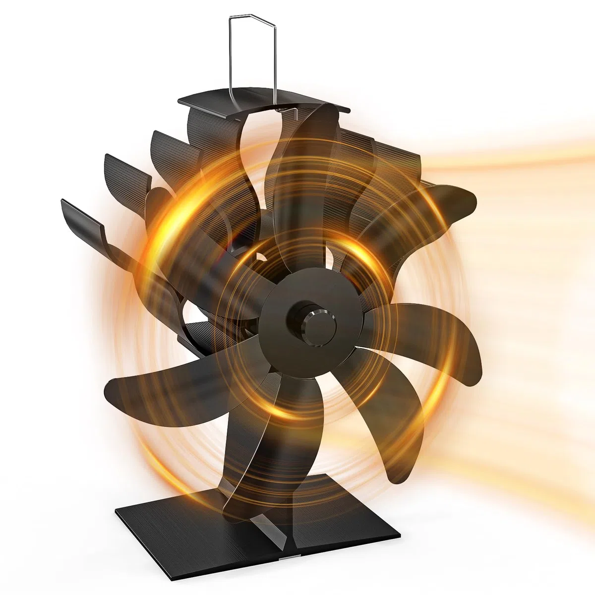 Ventilateur Poele à Bois, 7 Pales Silencieux Ventilateur Cheminée Alimenté Par la Chaleur pour Poêle à Bois/Cheminée/Gaz/Bûches de Poêle