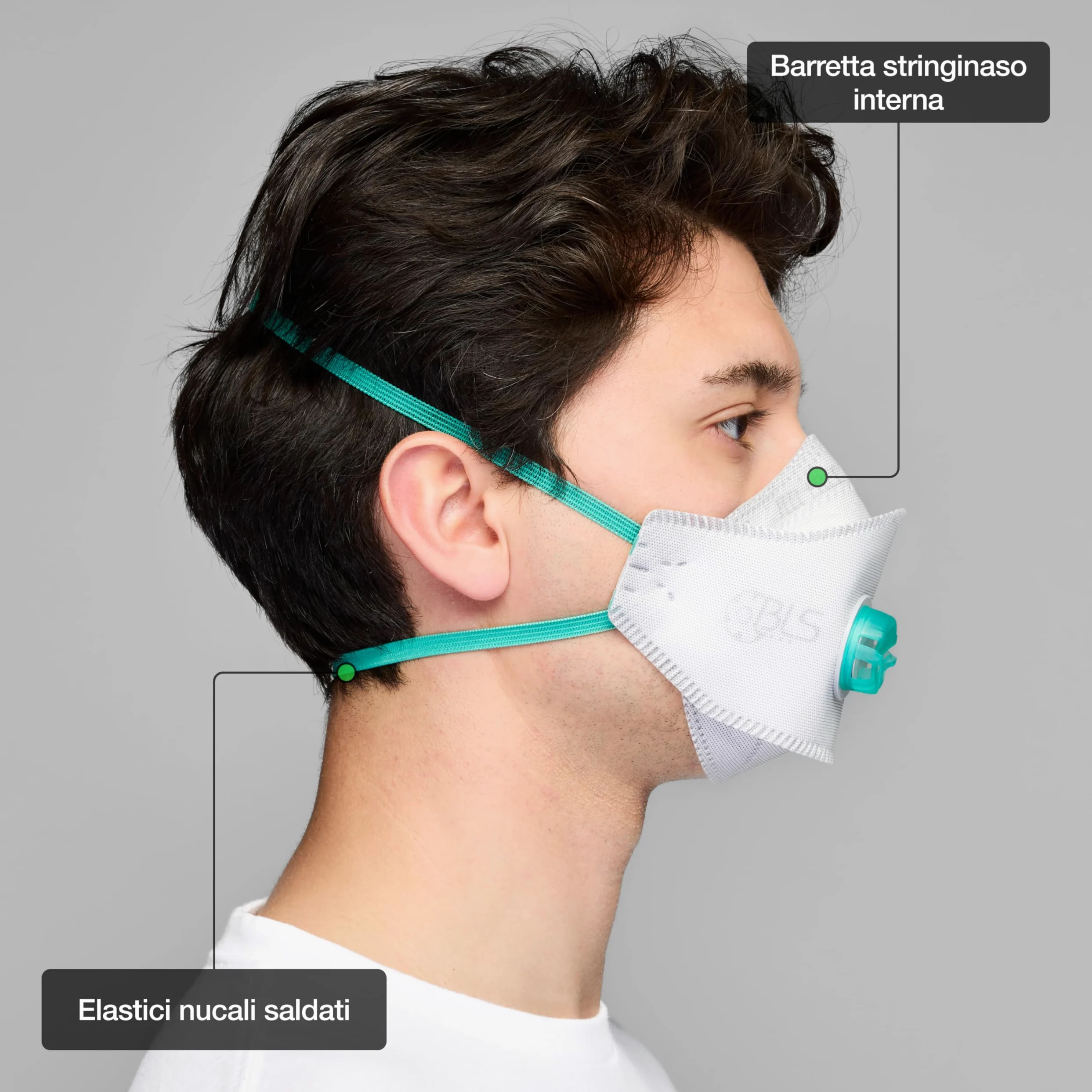 BLS Zer0 33 FFP3 R D | Trousse de 10 masques FFP3 plats à trois volets avec valve d'expiration | Certifié CE | Fabriqué en Europe