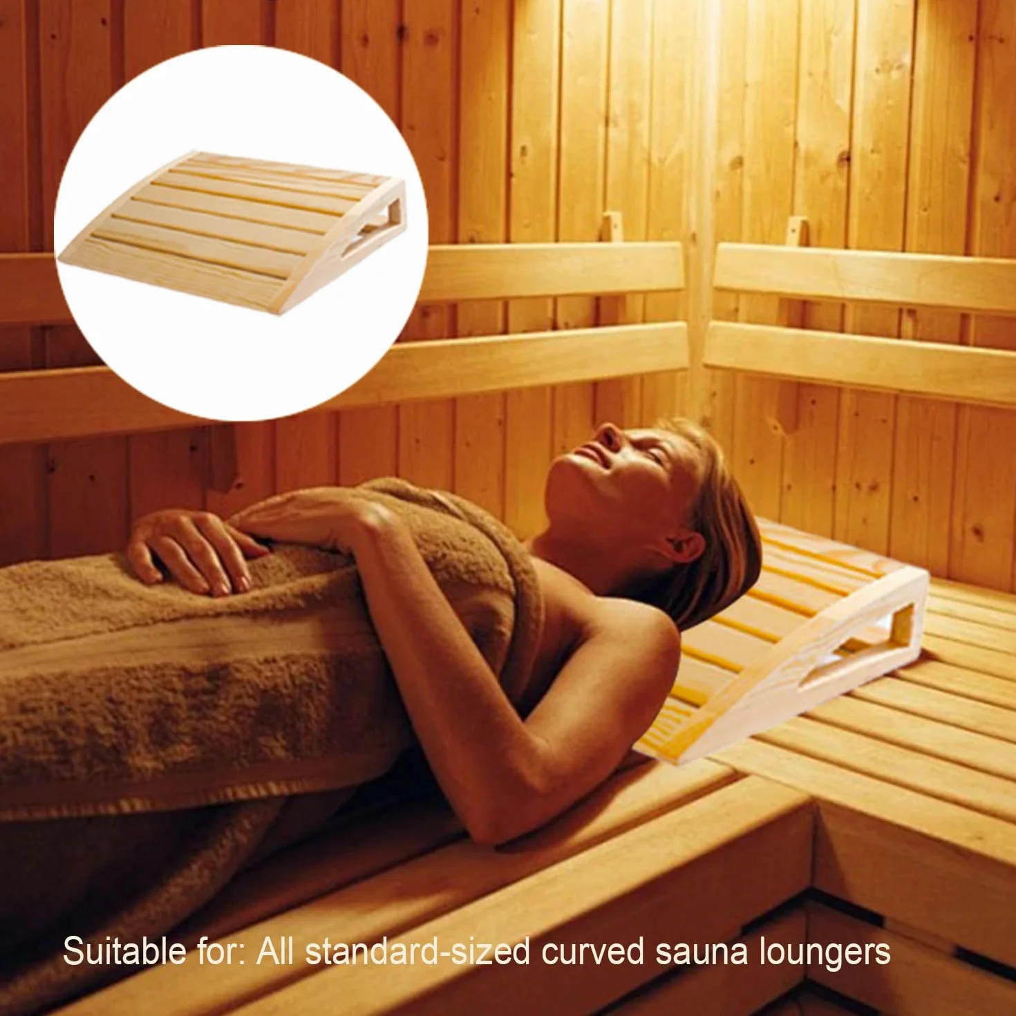 Lot De 2 Appuie-Tête Ergonomiques En Bois Pour Sauna,Oreiller De Sauna En Bois,Oreiller De Salle De Sauna Confortable Appui,Confortable Et Large,Allongez-Vous Et Détendez-Vous