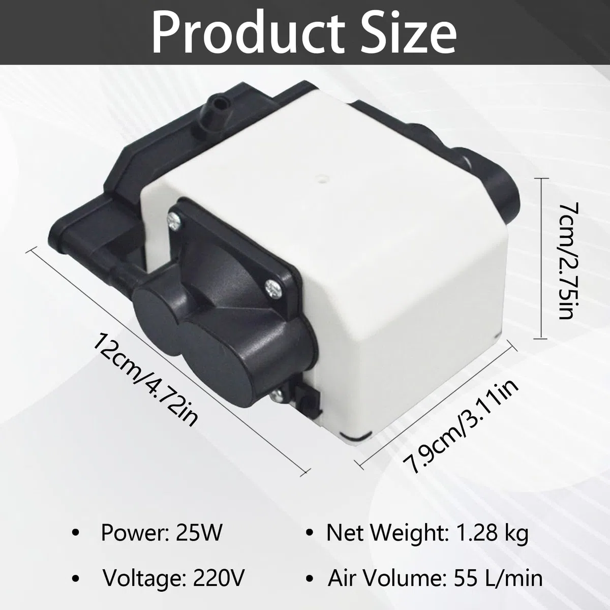 Air Assist, Pompe d'Assistance Pneumatique pour Découpeuses et Graveuses Laser Débit d'Air Réglable 55 L/min 220V 25W Faible Niveau Sonore Coupe Nette des Bords Lisses
